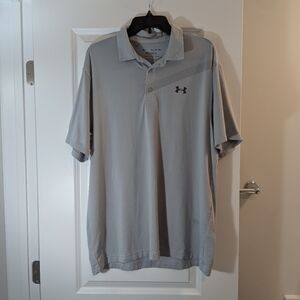 Under Armour Men's Light Gray "The Playoff Polo" Shirt, Size XL